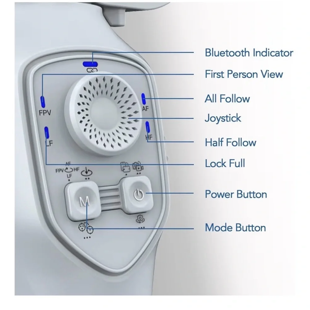 White Smartphone Gimbal with Control Panel